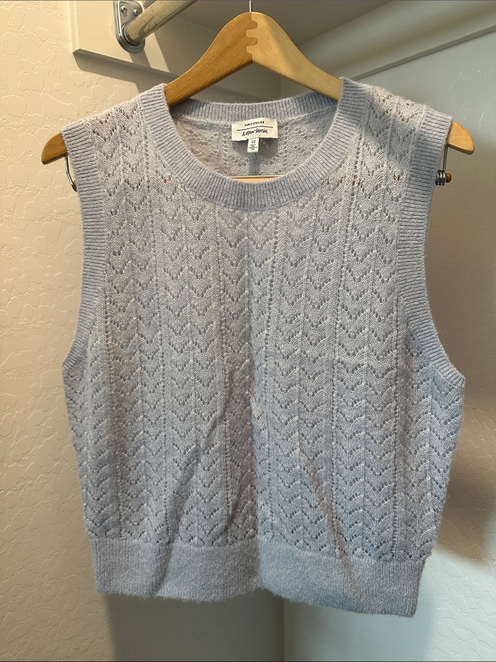 & Other Stories Alpaca Wool Blend Sweater Vest Light Blue Size Medium